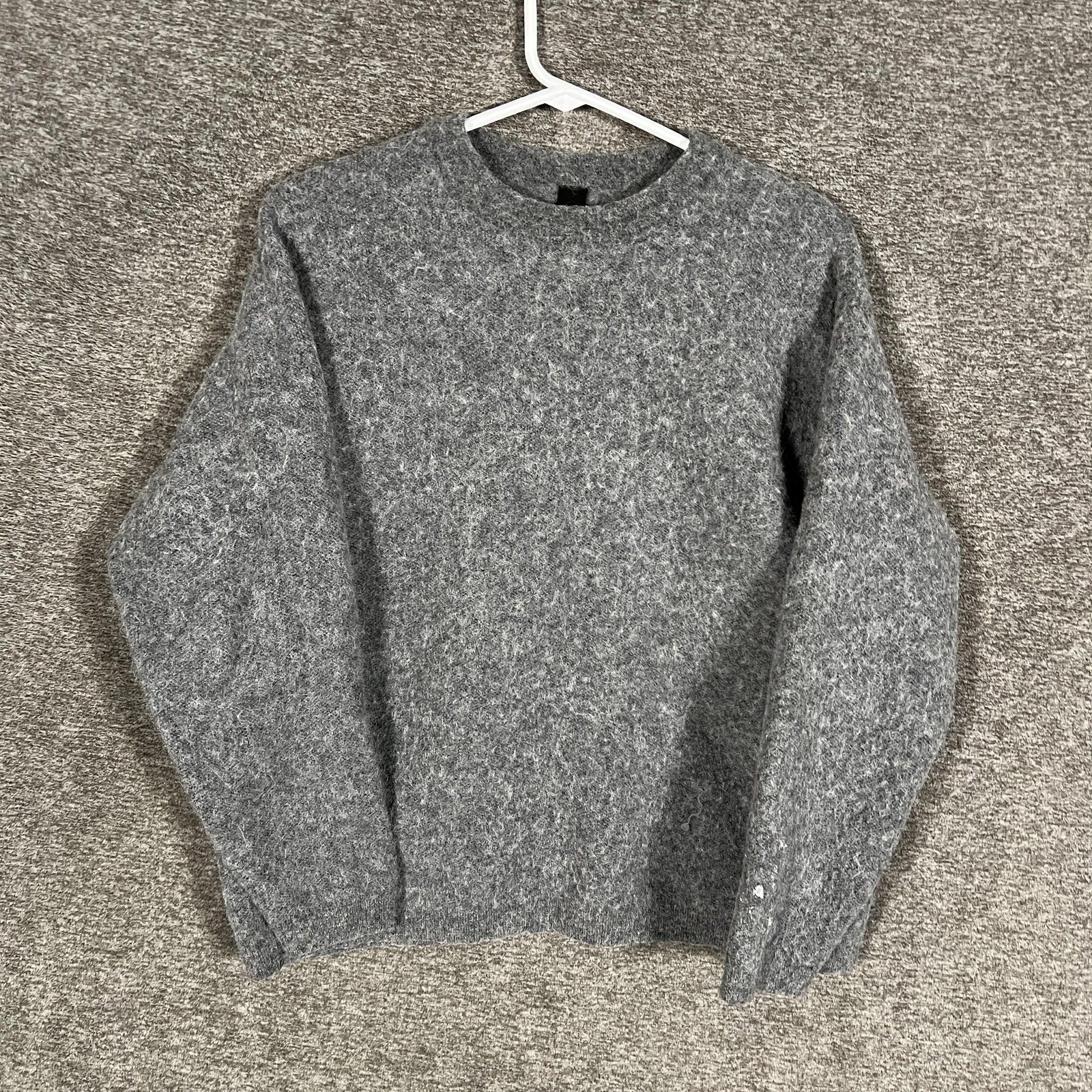 Lululemon Sweater Mens Small Gray Merino Alpaca Crewneck Pullover Fuzzy Knit